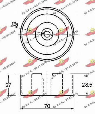 Deflection/Guide Pulley, V-ribbed belt