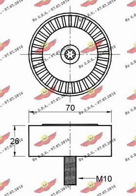 Deflection/Guide Pulley, V-ribbed belt
