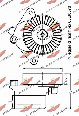 Belt Tensioner, V-ribbed belt