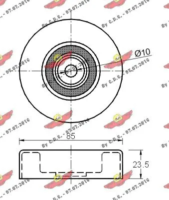 Deflection/Guide Pulley, V-ribbed belt
