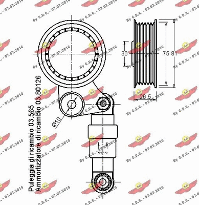 Belt Tensioner, V-ribbed belt