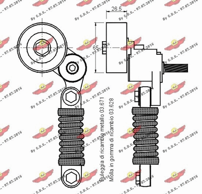 Belt Tensioner, V-ribbed belt