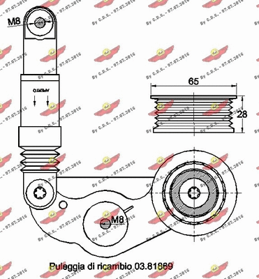 Belt Tensioner, V-ribbed belt
