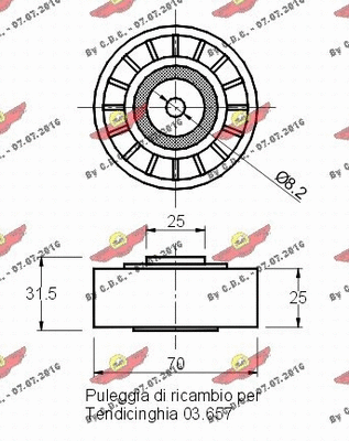 Deflection/Guide Pulley, V-ribbed belt