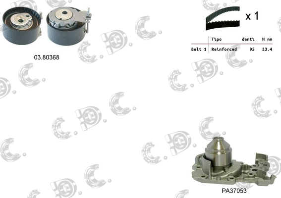 Water Pump & Timing Belt Kit (04.5111PA)