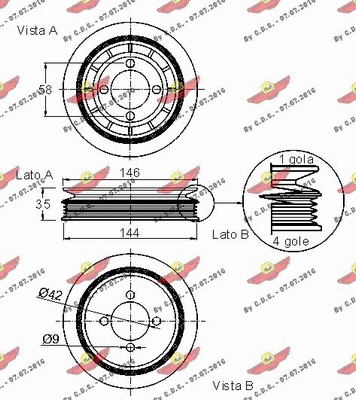 Belt Pulley, crankshaft