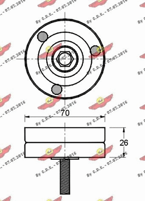 Deflection/Guide Pulley, V-ribbed belt
