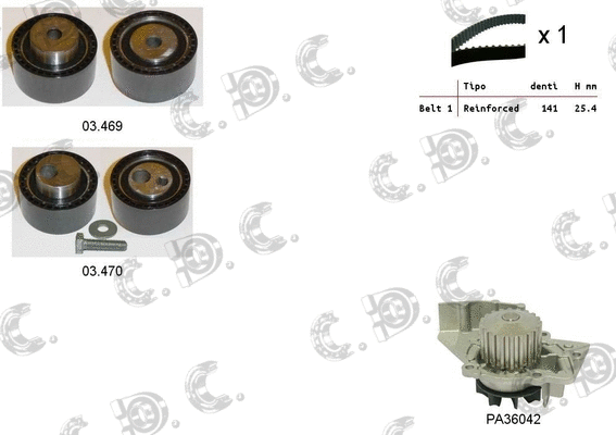 Water Pump & Timing Belt Kit (04.5017PA)