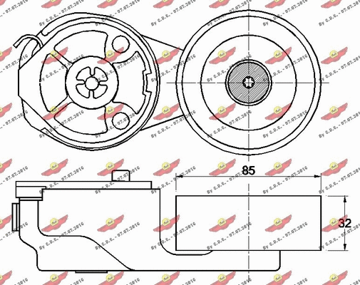 Belt Tensioner, V-ribbed belt