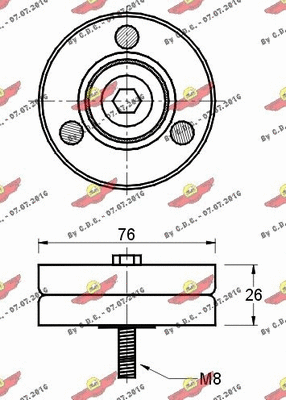 Deflection/Guide Pulley, V-ribbed belt