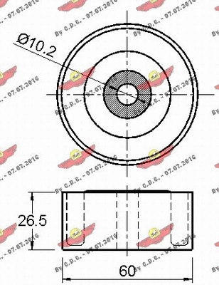Deflection/Guide Pulley, V-ribbed belt