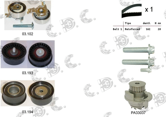 Water Pump & Timing Belt Kit (04.5037PA)