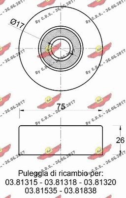 Deflection/Guide Pulley, V-ribbed belt
