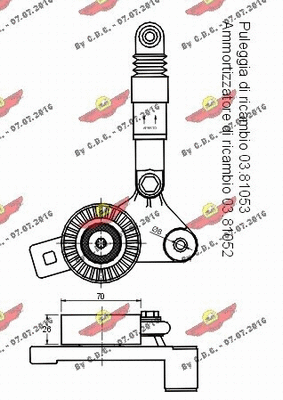 Belt Tensioner, V-ribbed belt
