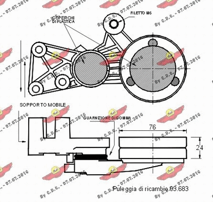 Belt Tensioner, V-ribbed belt