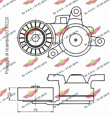 Belt Tensioner, V-ribbed belt