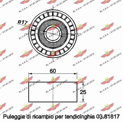 Deflection/Guide Pulley, V-ribbed belt
