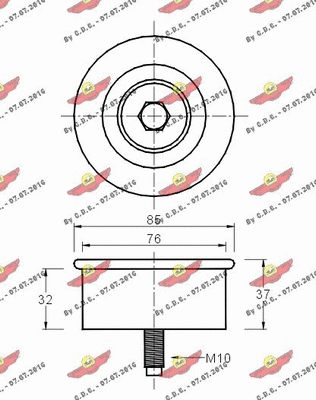 Deflection/Guide Pulley, V-ribbed belt