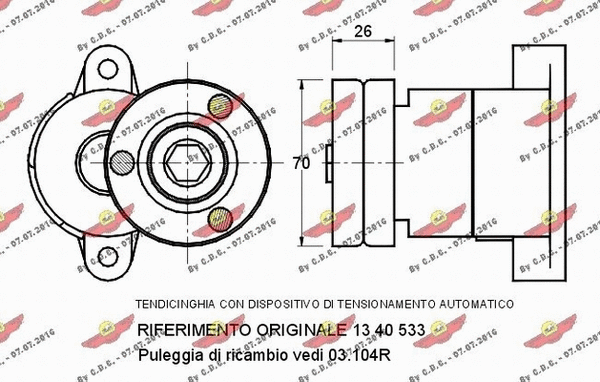 Belt Tensioner, V-ribbed belt