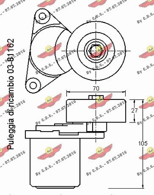 Belt Tensioner, V-ribbed belt
