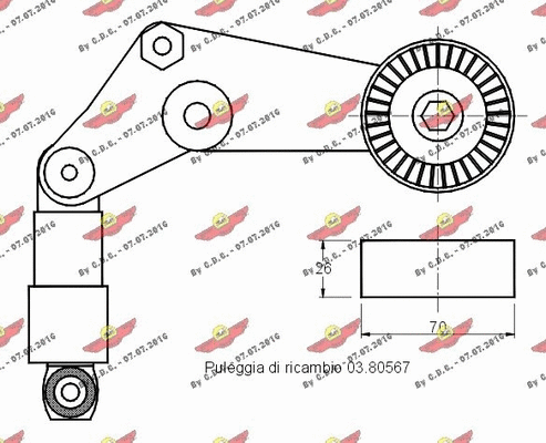 Belt Tensioner, V-ribbed belt