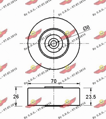 Deflection/Guide Pulley, V-ribbed belt