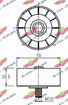 Deflection/Guide Pulley, V-ribbed belt