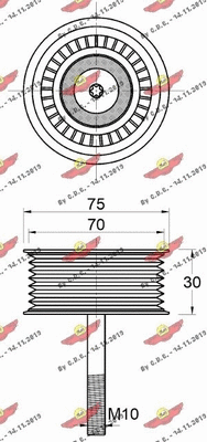 Deflection/Guide Pulley, V-ribbed belt