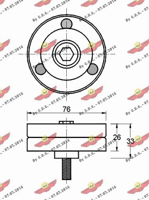 Deflection/Guide Pulley, V-ribbed belt
