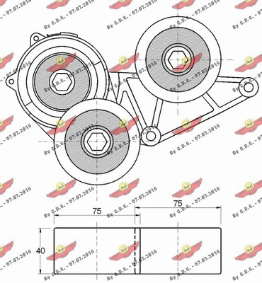 Belt Tensioner, V-ribbed belt