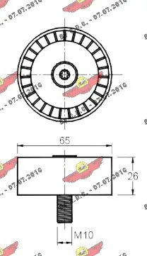 Deflection/Guide Pulley, V-ribbed belt