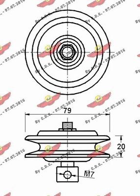 Deflection/Guide Pulley, V-ribbed belt