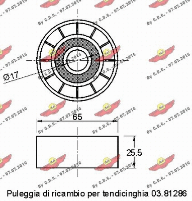 Deflection/Guide Pulley, V-ribbed belt