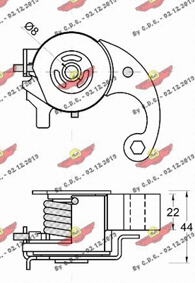 Tensioner, timing belt