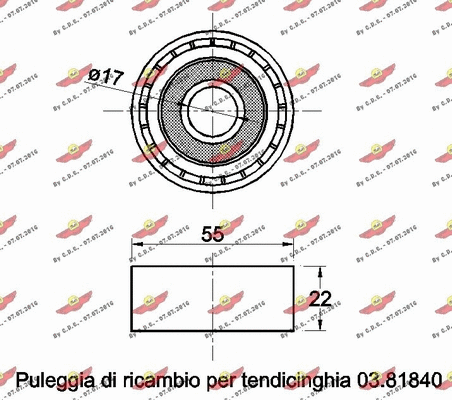 Deflection/Guide Pulley, V-ribbed belt