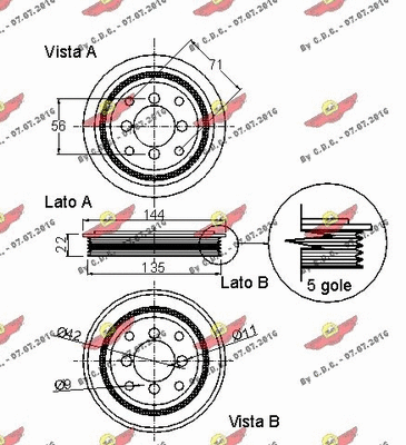 Belt Pulley, crankshaft