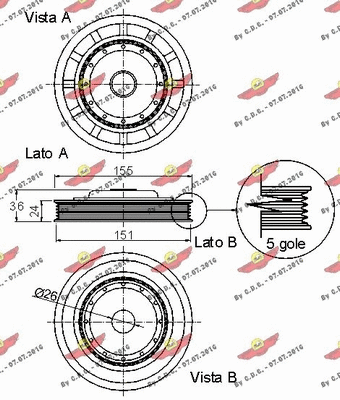 Belt Pulley, crankshaft