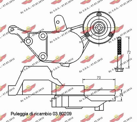 Belt Tensioner, V-ribbed belt