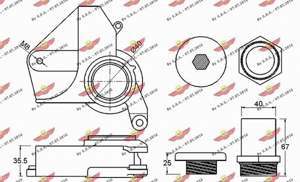 Belt Tensioner, V-ribbed belt