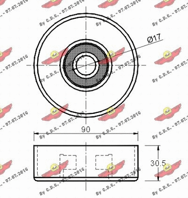 Deflection/Guide Pulley, V-ribbed belt