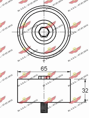 Deflection/Guide Pulley, V-ribbed belt