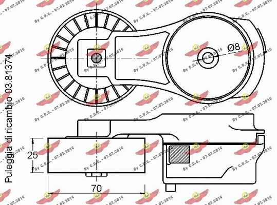 Belt Tensioner, V-ribbed belt