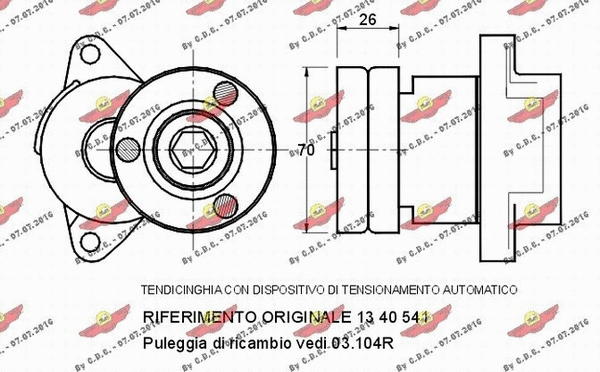 Belt Tensioner, V-ribbed belt