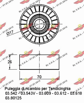 Deflection/Guide Pulley, V-ribbed belt