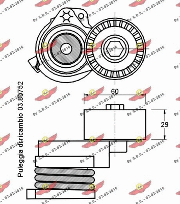 Belt Tensioner, V-ribbed belt