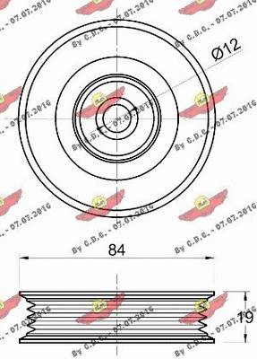 Deflection/Guide Pulley, V-ribbed belt