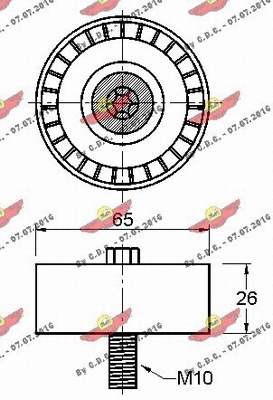 Deflection/Guide Pulley, V-ribbed belt
