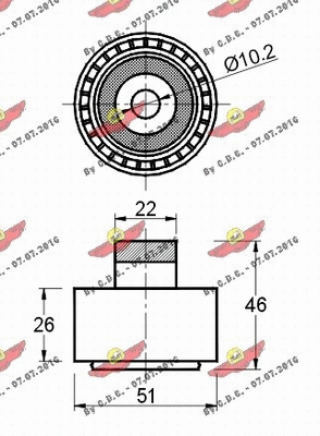 Deflection/Guide Pulley, V-ribbed belt