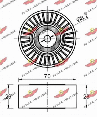 Deflection/Guide Pulley, V-ribbed belt