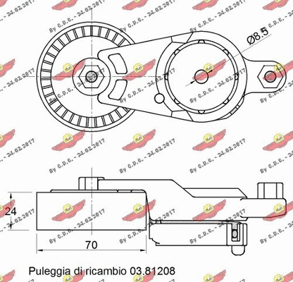 Tensioner Pulley, V-ribbed belt
